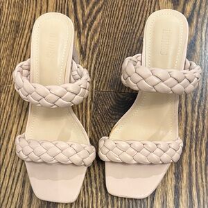 Dune London Braided Double-Strap Mules in Light Pink